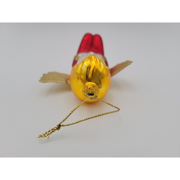 Vintage Glass Praying Angel Ornament With Gold Cloth Wings - Picture 4 of 5